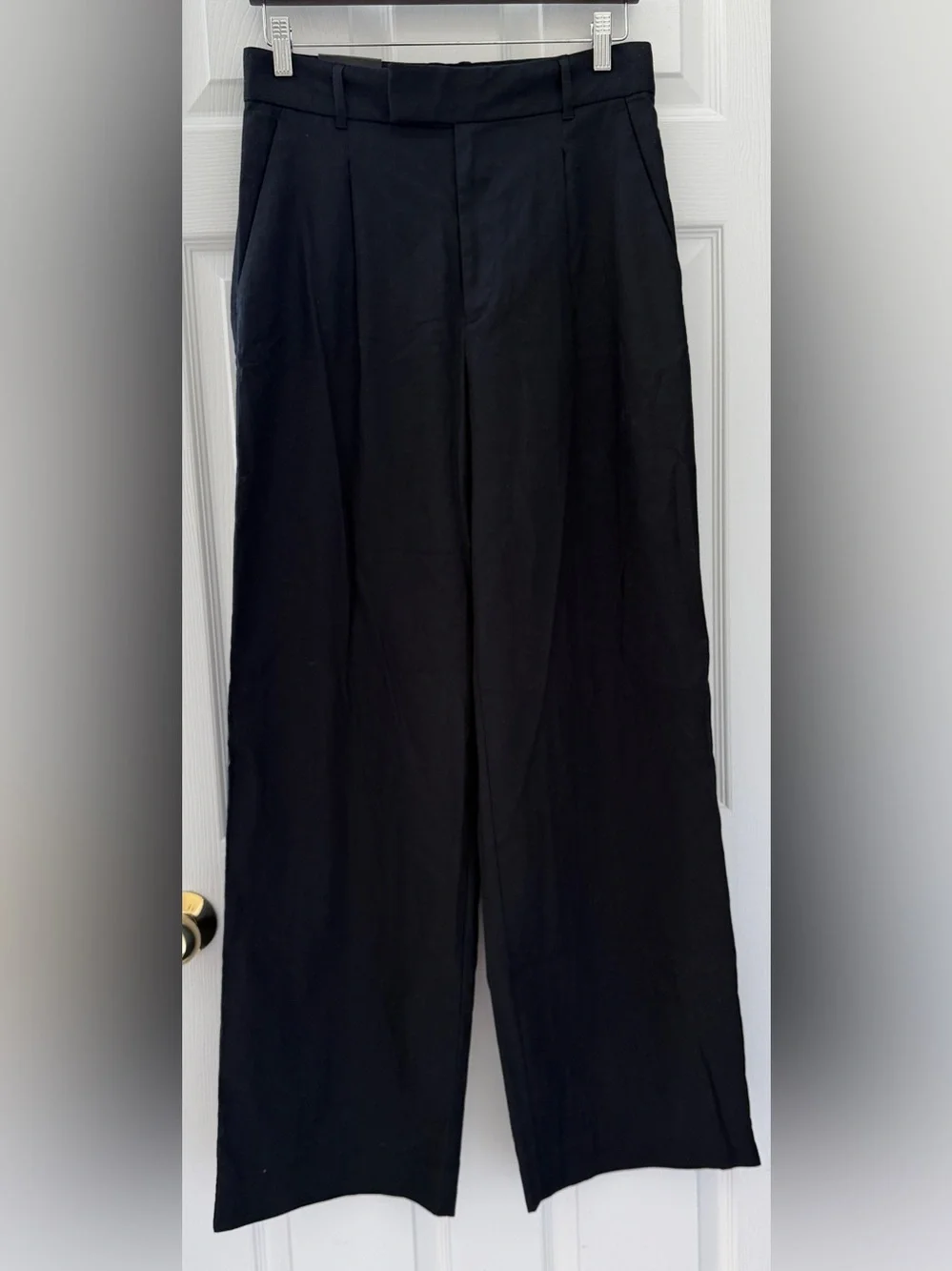 NWT* BANANA REPUBLIC BLACK HIGH RISE WIDE LEG LINEN BLEND PANT *NEW SIZE 8 x 32”